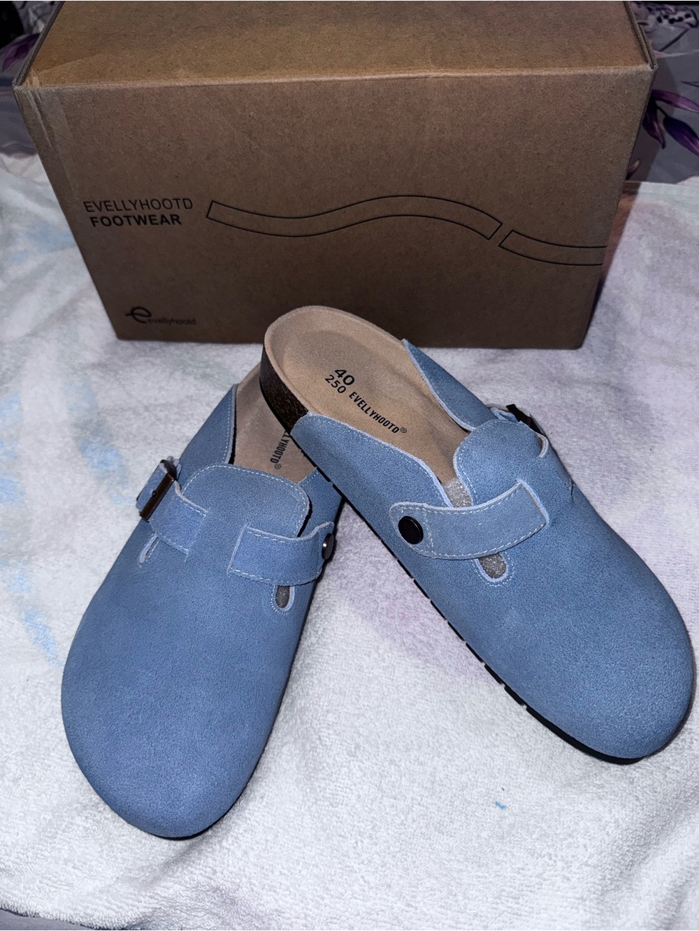 Women's Denim Blue Slip-On Clogs by Ellyhootd UK 40 US 9